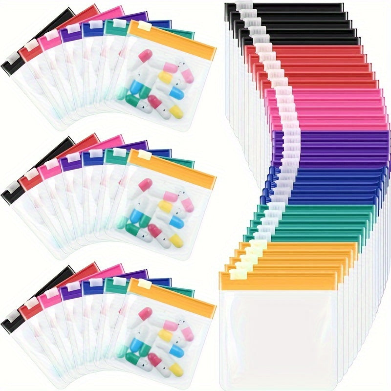 28/14/7pcs Reusable Zipper Pill Bags Set, Medication Organizer 7 Colors Self-Seal, Translucent Medicine Bags Travel Pill Bags with Slide Lock for Pills and Small Items