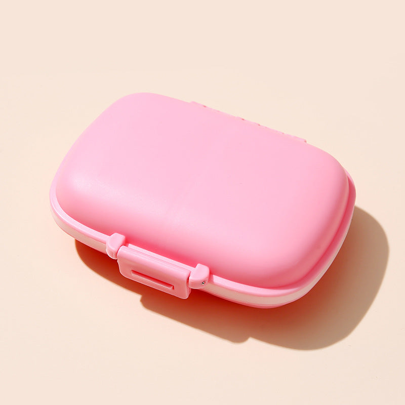 1pc Portable 8-Compartment Sealed Pill Box, Moisture-Proof Weekly Pill Organizer, Small Wheat-Shaped Medicine Storage Box