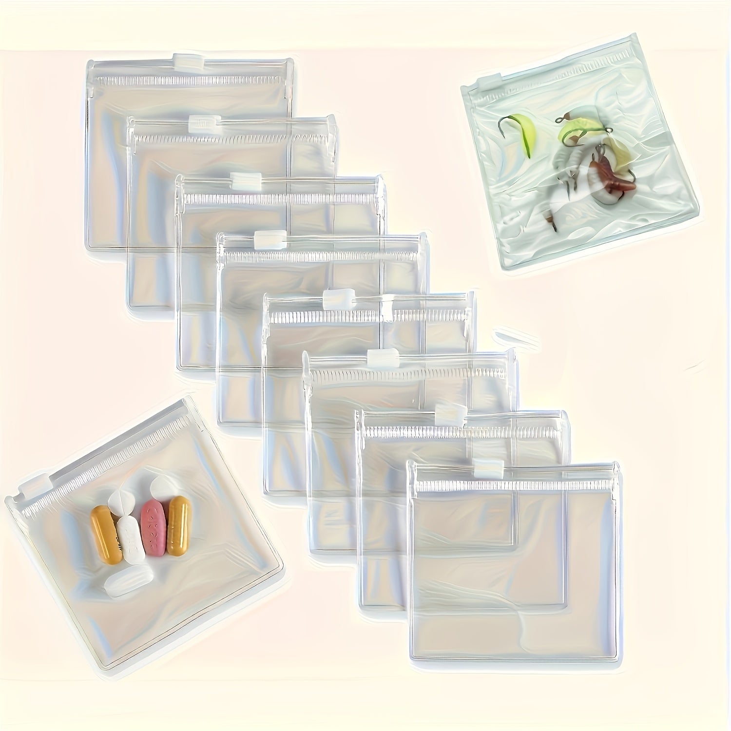 Set of 6 PVC Travel-Friendly Medicine Storage Bags - Zip-Up Pouches for Medicine, Ideal for Organizing Jewelry And Small Items, As Well As for Storing Travel Luggage Additions