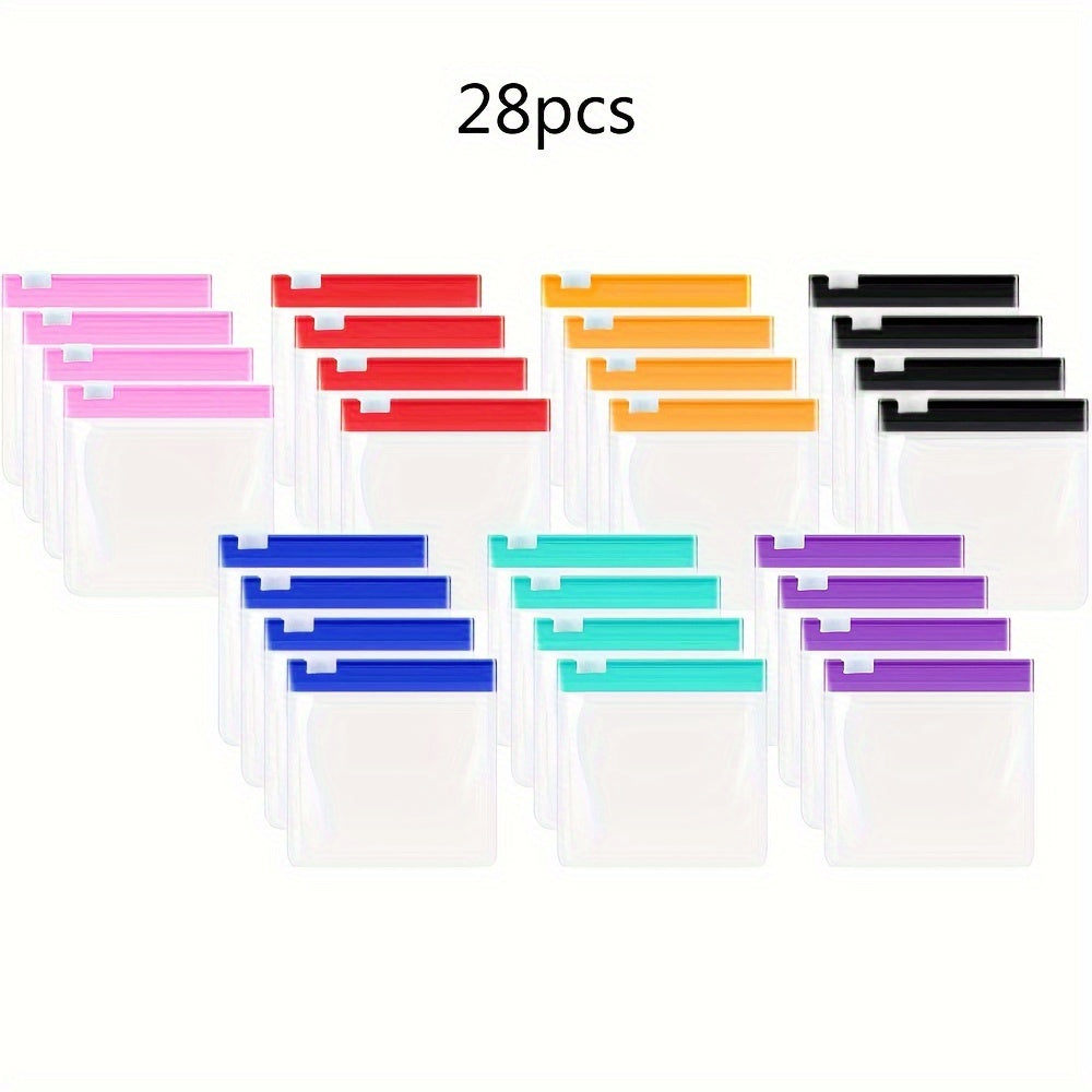 28/14/7pcs Reusable Zipper Pill Bags Set, Medication Organizer 7 Colors Self-Seal, Translucent Medicine Bags Travel Pill Bags with Slide Lock for Pills and Small Items