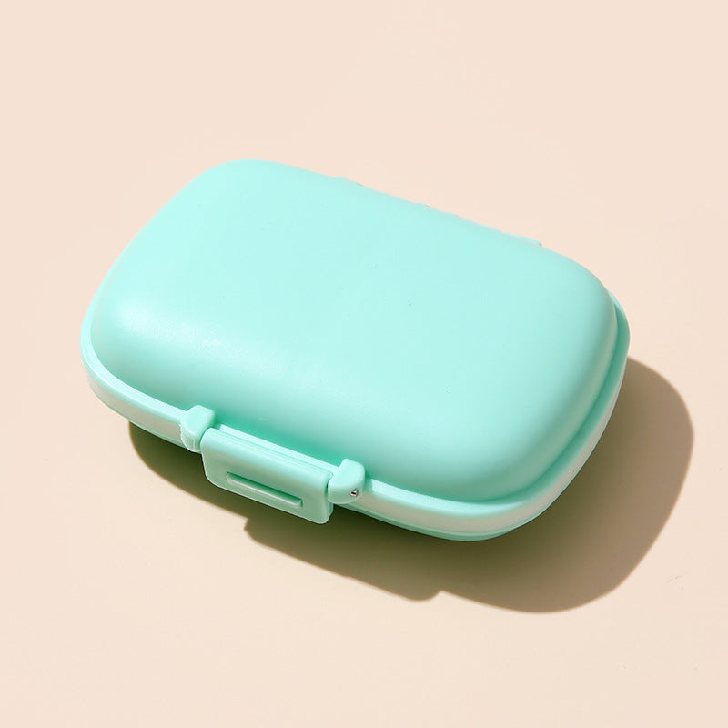 1pc Portable 8-Compartment Sealed Pill Box, Moisture-Proof Weekly Pill Organizer, Small Wheat-Shaped Medicine Storage Box