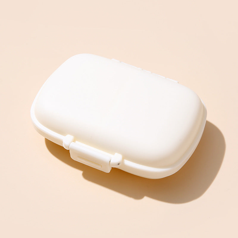 1pc Portable 8-Compartment Sealed Pill Box, Moisture-Proof Weekly Pill Organizer, Small Wheat-Shaped Medicine Storage Box