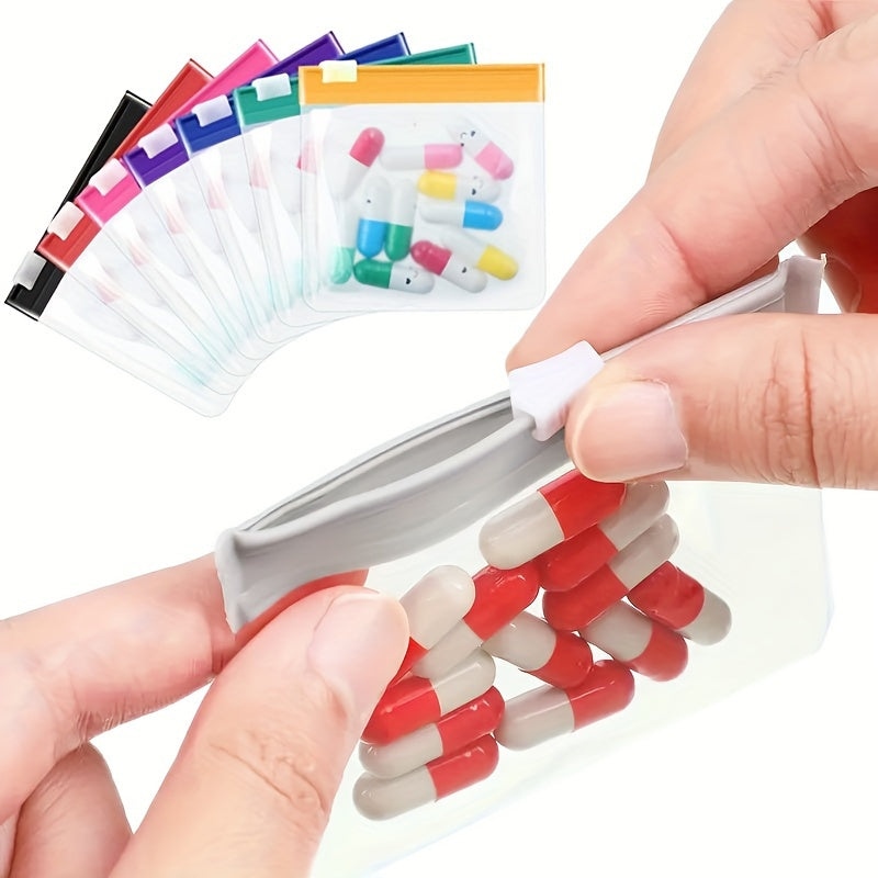 28/14/7pcs Reusable Zipper Pill Bags Set, Medication Organizer 7 Colors Self-Seal, Translucent Medicine Bags Travel Pill Bags with Slide Lock for Pills and Small Items