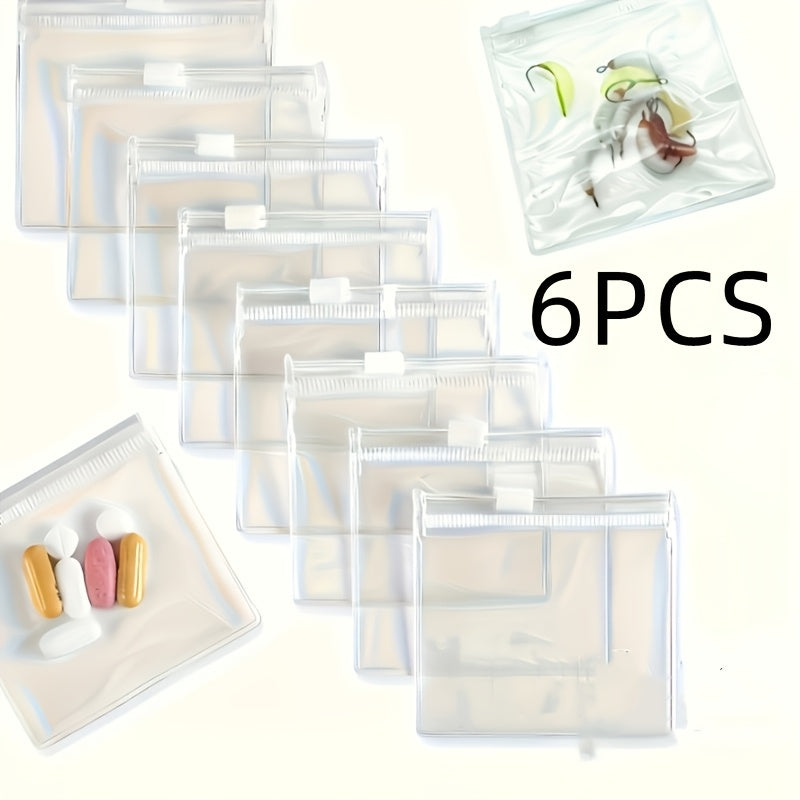 Set of 6 PVC Travel-Friendly Medicine Storage Bags - Zip-Up Pouches for Medicine, Ideal for Organizing Jewelry And Small Items, As Well As for Storing Travel Luggage Additions