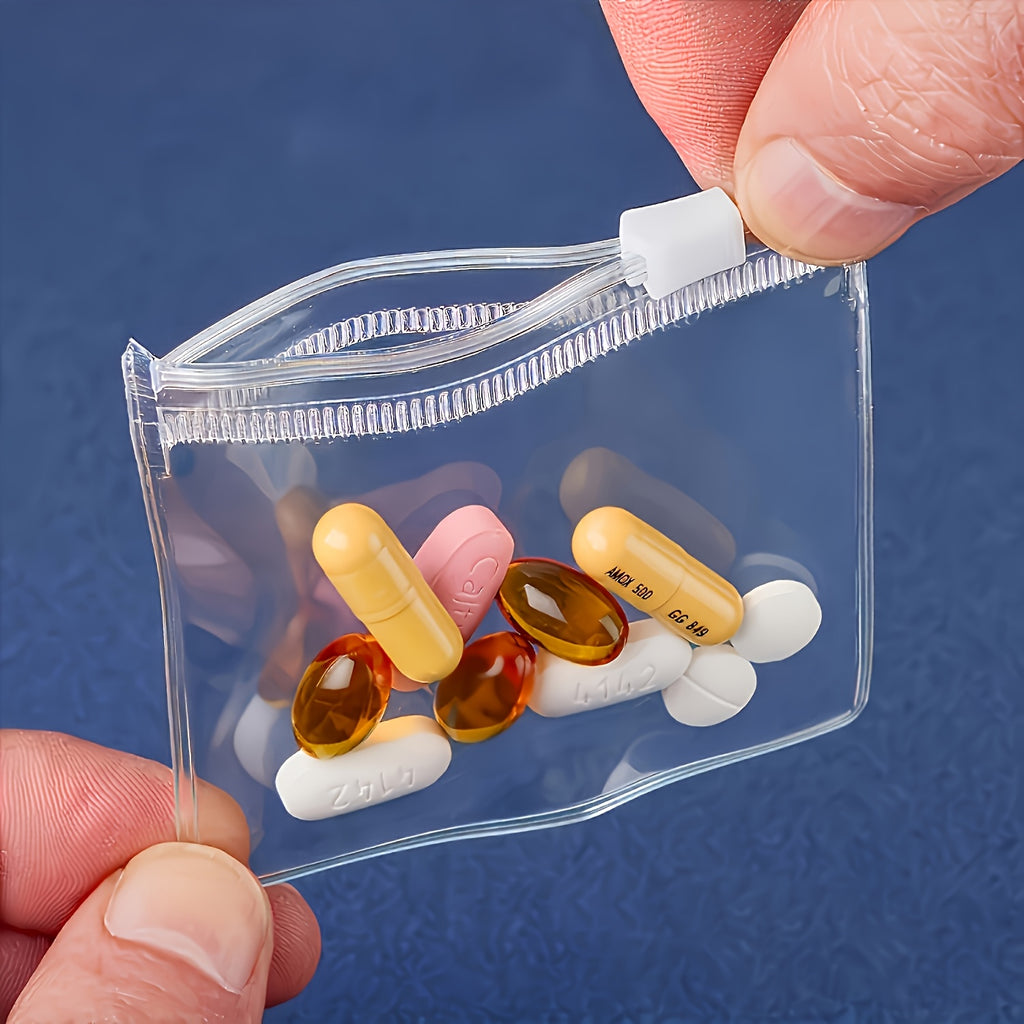 Set of 6 PVC Travel-Friendly Medicine Storage Bags - Zip-Up Pouches for Medicine, Ideal for Organizing Jewelry And Small Items, As Well As for Storing Travel Luggage Additions